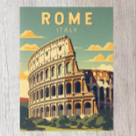 Rome Italy Colosseum Travel Art Vintage Postcard<br><div class="desc">Rome Colosseum vector art design. Rome is located in the central-western portion of the Italian Peninsula,  within Lazio,  along the shores of the Tiber.</div>