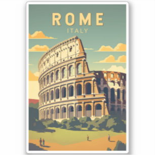 Rome Italy Colosseum Travel Art Vintage Sticker