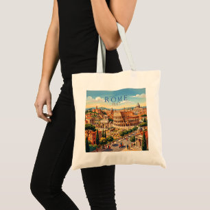 Rome Italy Colosseum Travel Art Vintage Tote Bag
