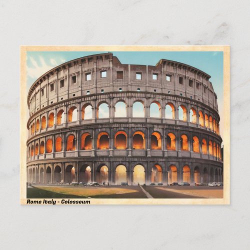 Rome Italy Colosseum Vintage Postcard