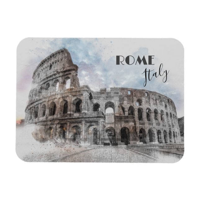 Rome Italy Colosseum Vintage Travel Art Magnet |  (Horizontal)