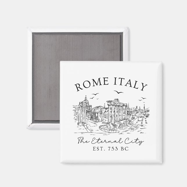 Rome Italy –  Eternal City Ruins Travel souvenir Magnet (Front/Back)