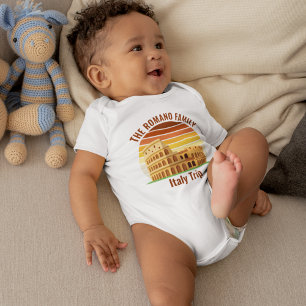 Rome Italy Family Trip Colosseum Sunset Custom Baby Bodysuit