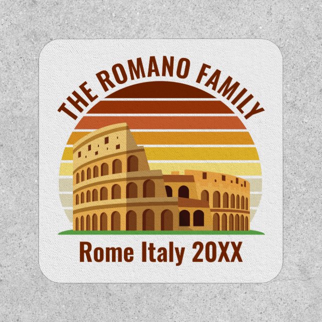 Rome Italy Family Trip Colosseum Sunset Keepsake Patch (Front)