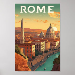 Rome Italy Famous Vintage Travel Place Poster
