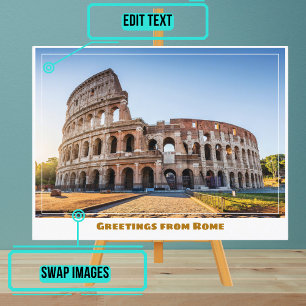 Rome Italy Featuring the Colosseum Postcard