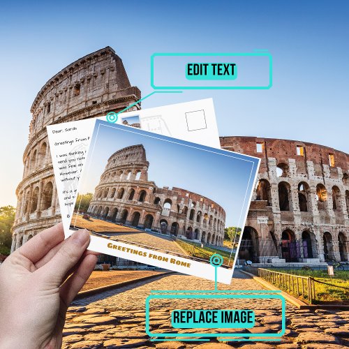 Rome Italy Featuring the Colosseum Postcard
