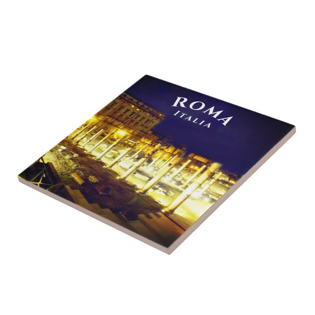 Rome, Italy | Forum of Trajan Bottle Opener Ceramic Tile (Side)