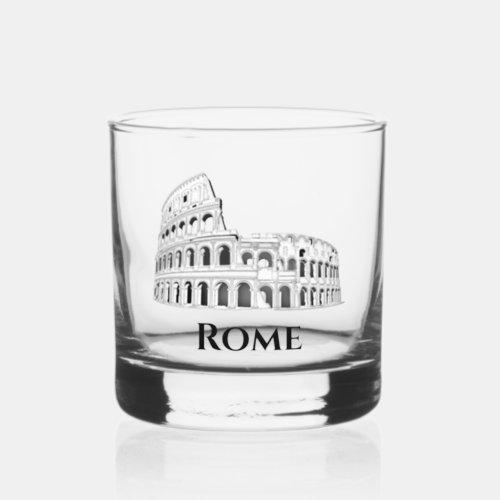 Rome Italy Italian Colosseum Whiskey Glass