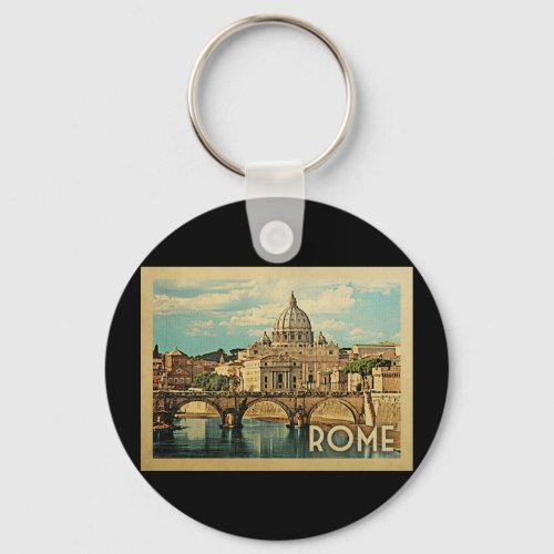 Rome Italy Keychain Vintage Travel