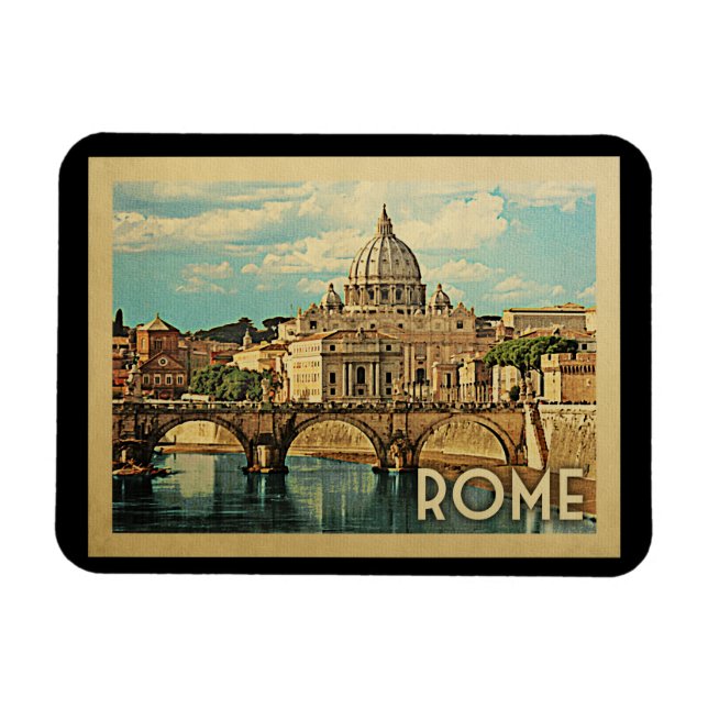 Rome Italy Magnet Vintage Travel (Horizontal)