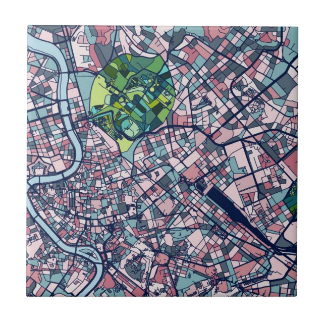 Rome Italy Map Ceramic Tile (Front)
