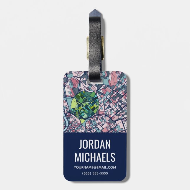 Rome Italy Map Luggage Tag (Back Vertical)