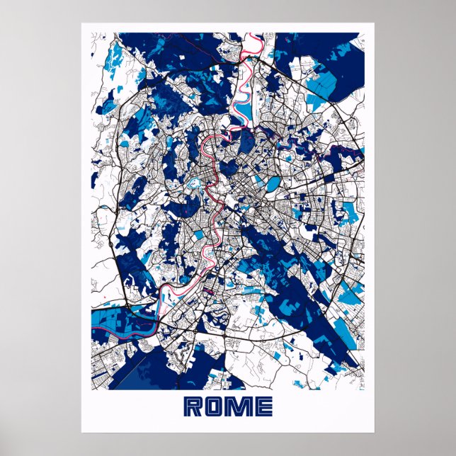 Rome - Italy MilkTea City Map Poster (Front)