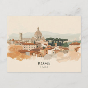 Rome, Italy Minimalist Boho Travel Postcard