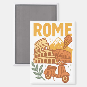 Rome Italy Minimalist Hand-Drawn Colosseum Magnet