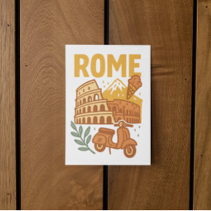 Rome Italy Minimalist Hand-Drawn Colosseum Postcard