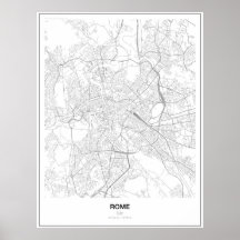 Rome, Italy, Minimalist Map Poster (Style 2)