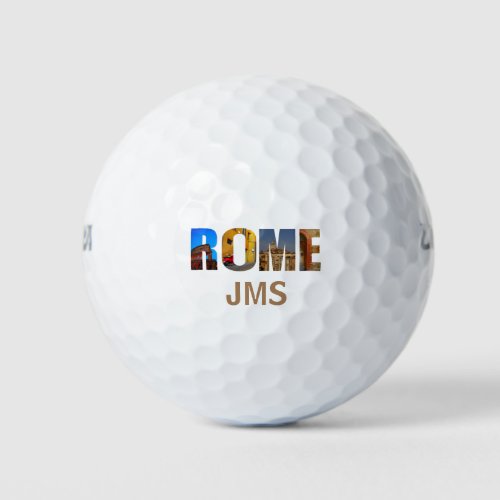 Rome Italy Monogram Initials City Travel Photos Golf Balls