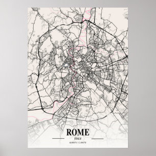 Rome - Italy Neapolitan City Map Poster