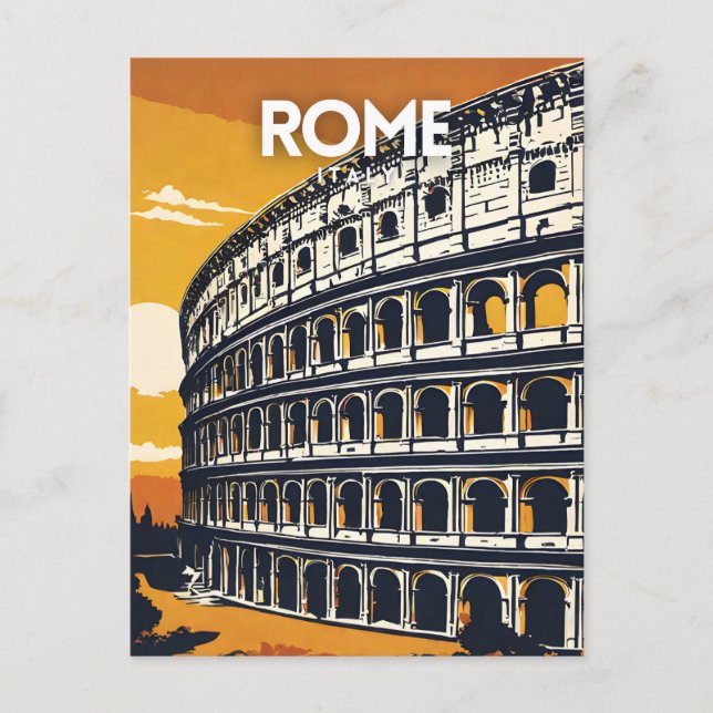 Rome Italy Nostalgic Travel Postcard (Front)