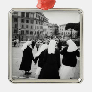 Rome Italy, Nun Patrol! (NR) Metal Ornament