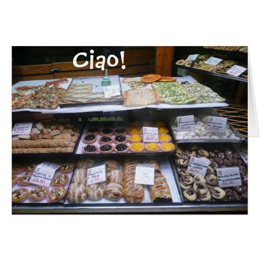 Rome Italy Pastry Shop Notes, Ciao! (blank) Cards (Front Horizontal)