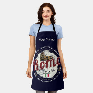 Rome Italy Retro Colosseum Vintage Holiday Apron