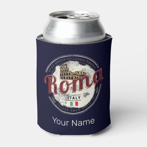 Rome Italy Retro Colosseum Vintage Holiday Can Cooler