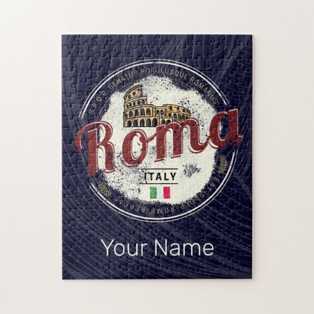 Rome Italy Retro Colosseum Vintage Holiday Jigsaw Puzzle (Vertical)