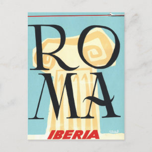 Rome Italy Roma Ionic Column Vintage Travel Postcard