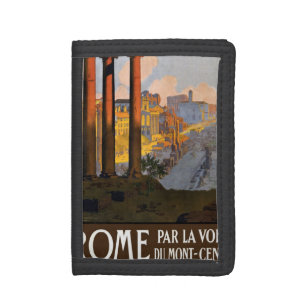 Rome Italy Roman Forum at Dawn, Vintage Travel Art Trifold Wallet