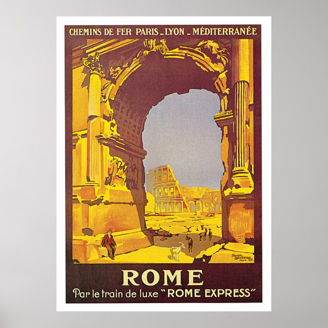 Rome, Italy "Rome Express" Vintage Travel Poster (Front)