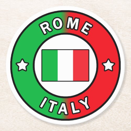 Rome Italy Round Paper Coaster