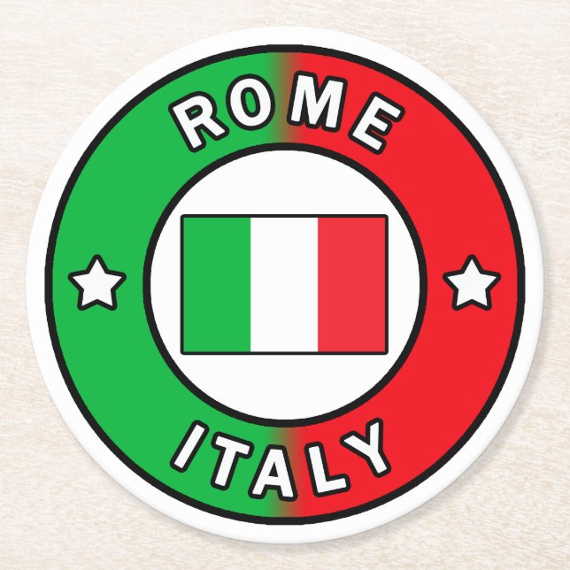 Rome Italy Round Paper Coaster (Front)