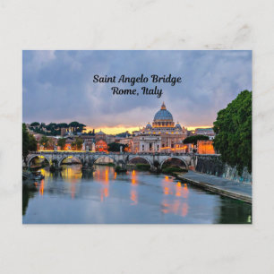 Rome, Italy - Saint Angelo Bridge, Postcard