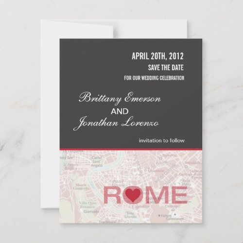 Rome Italy Save the Date Announcement