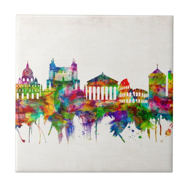 Rome Italy Skyline Ceramic Tile (Front)