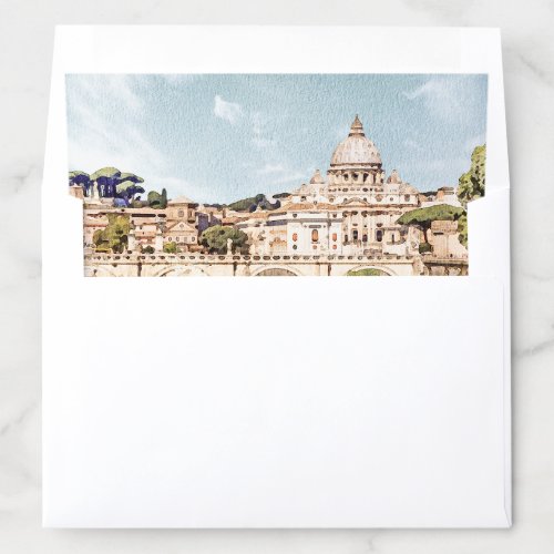 Rome Italy Skyline Destination Travel Themed Envelope Liner