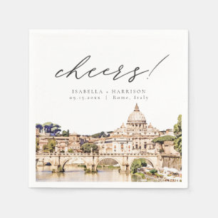 Rome Italy Skyline Destination Travel Wedding Napkins