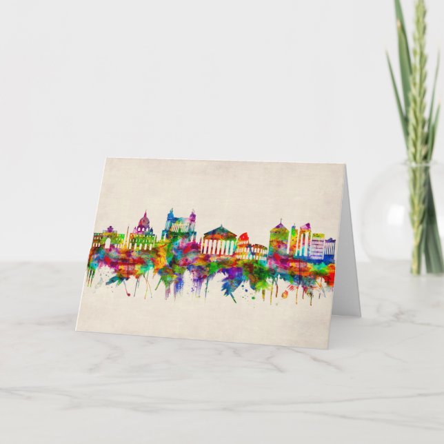 Rome Italy Skyline Holiday Card (Front)