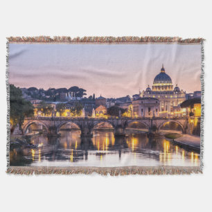 Rome Italy - St Peters Cathedral Throw Blanket