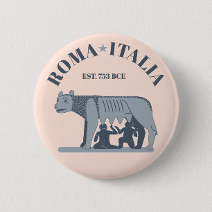 Rome, Italy: The Capitoline Wolf Button
