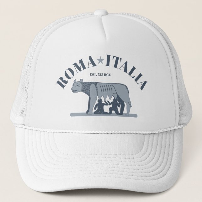Rome, Italy: The Capitoline Wolf Trucker Hat (Front)