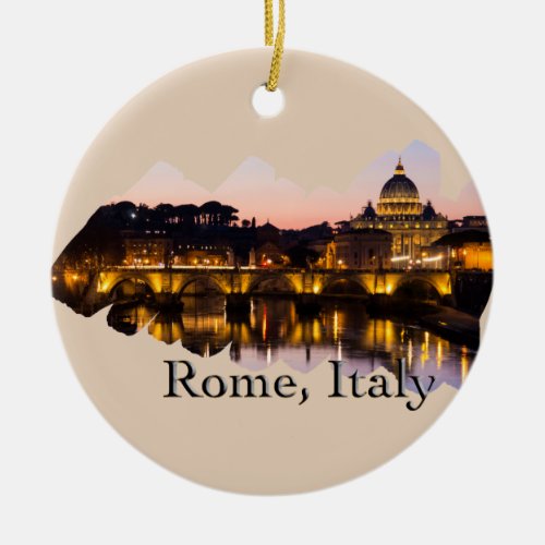 Rome Italy The Romantic City at Night Ceramic Ornament