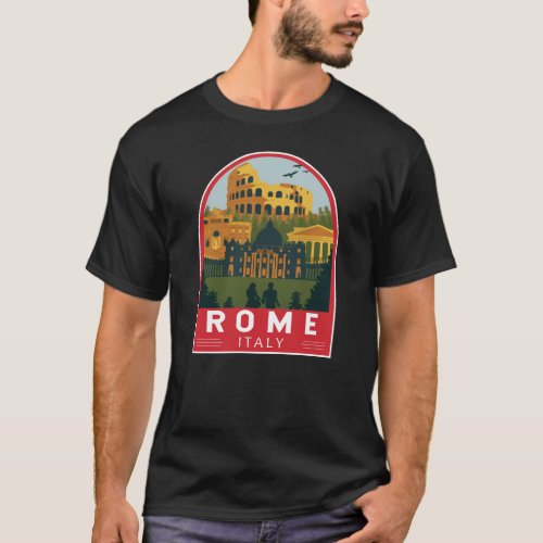 Rome Italy Travel Retro Emblem T_Shirt