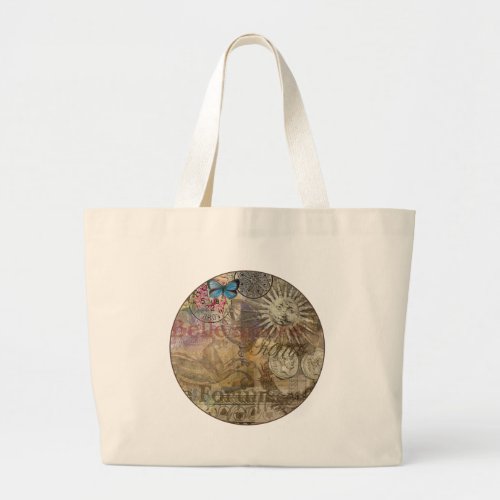 Rome Italy Travel Vacation Holiday City Large Tote Bag