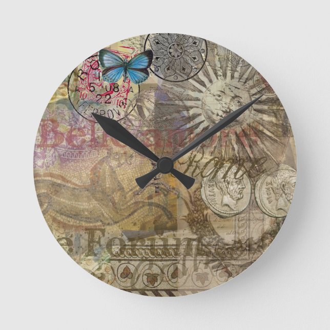 Rome Italy Travel Vacation Holiday City Round Clock (Front)
