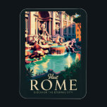 Rome Italy Trevi Fountain Illustration Travel Art Magnet<br><div class="desc">Rome retro vector travel design. From iconic landmarks like the Colosseum,  Pantheon,  and Trevi Fountain to the spiritual heart of Vatican City,  Rome offers an unforgettable journey through history,  beauty,  and timeless charm.</div>