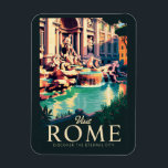 Rome Italy Trevi Fountain Illustration Travel Art Magnet<br><div class="desc">Rome retro vector travel design. From iconic landmarks like the Colosseum,  Pantheon,  and Trevi Fountain to the spiritual heart of Vatican City,  Rome offers an unforgettable journey through history,  beauty,  and timeless charm.</div>